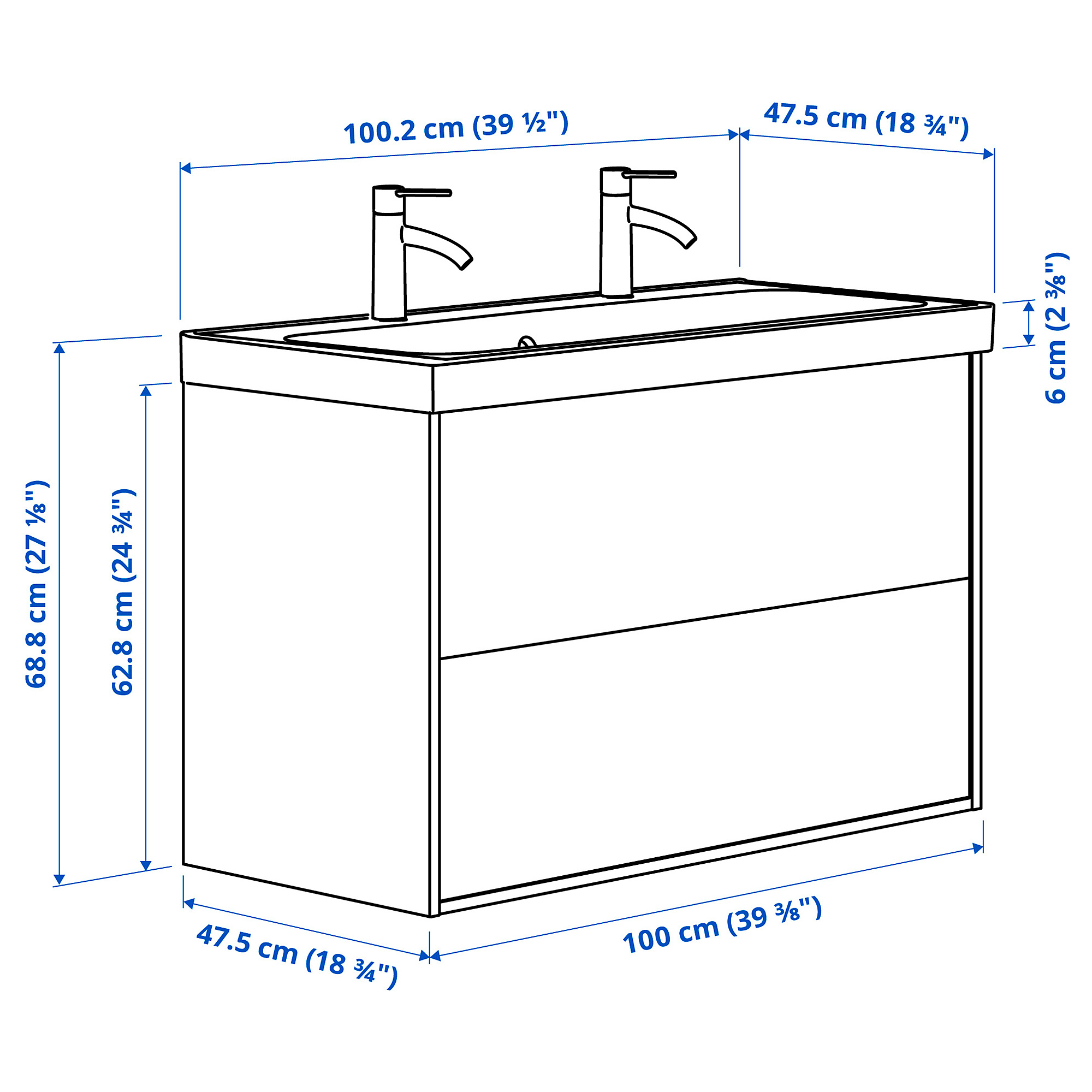 ÄNGSJÖN/BACKSJÖN wash-stnd w drawers/wash-basin/taps