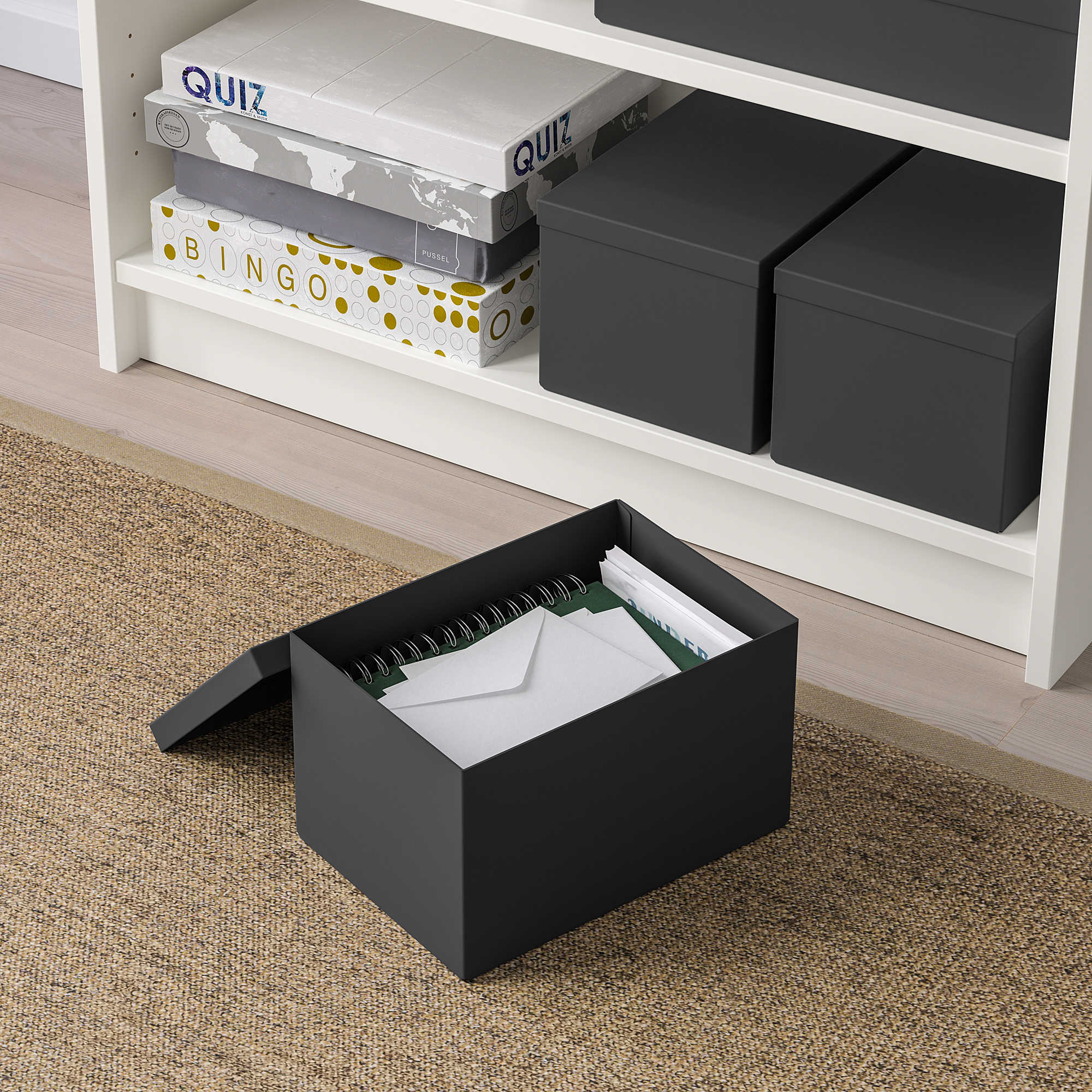 TJENA storage box with lid