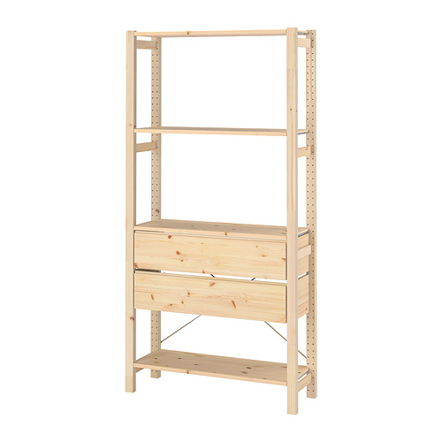 IVAR folding table, pine, 311/2x113/4-357/8 - IKEA