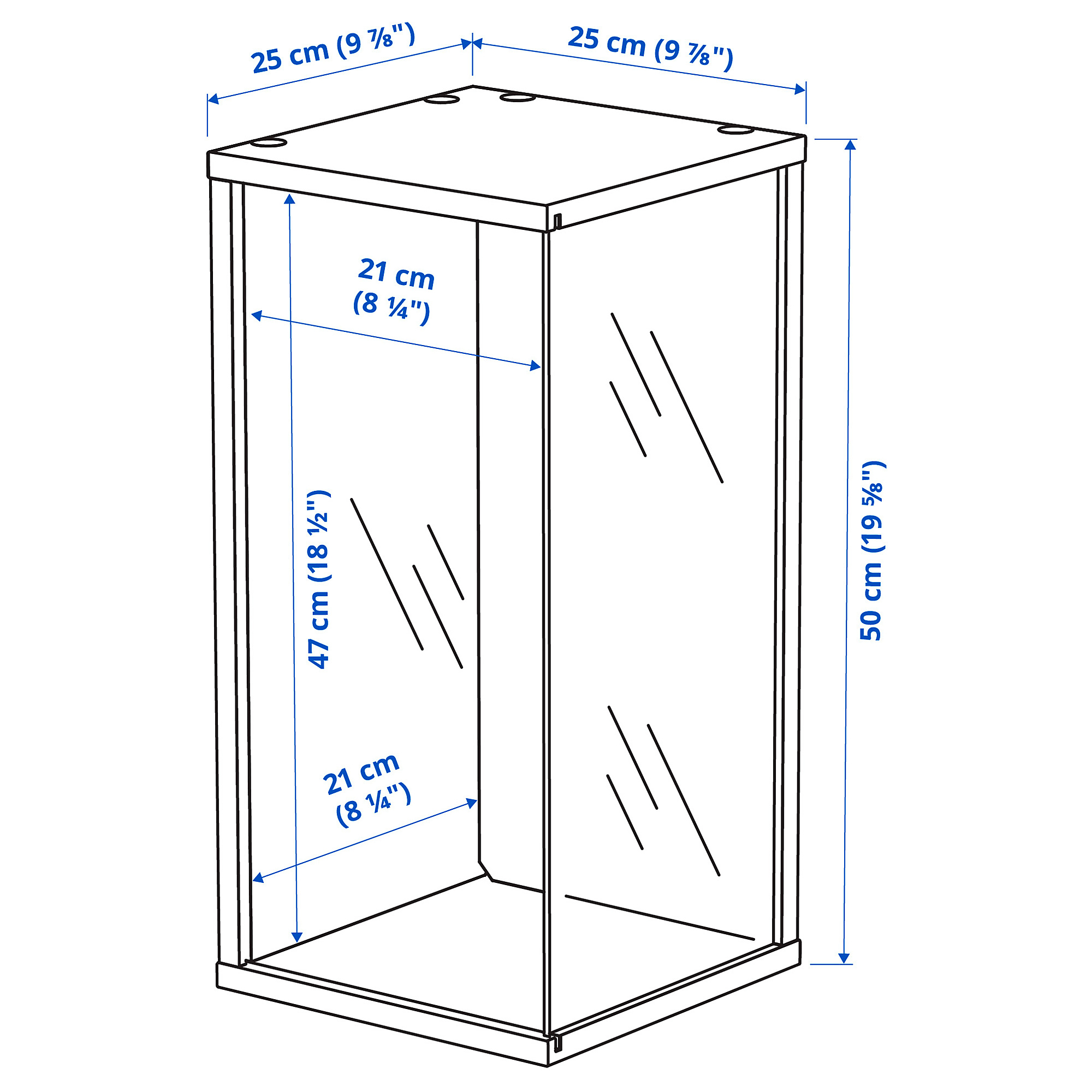 BRÄNNBOLL wall-mounted display cabinet