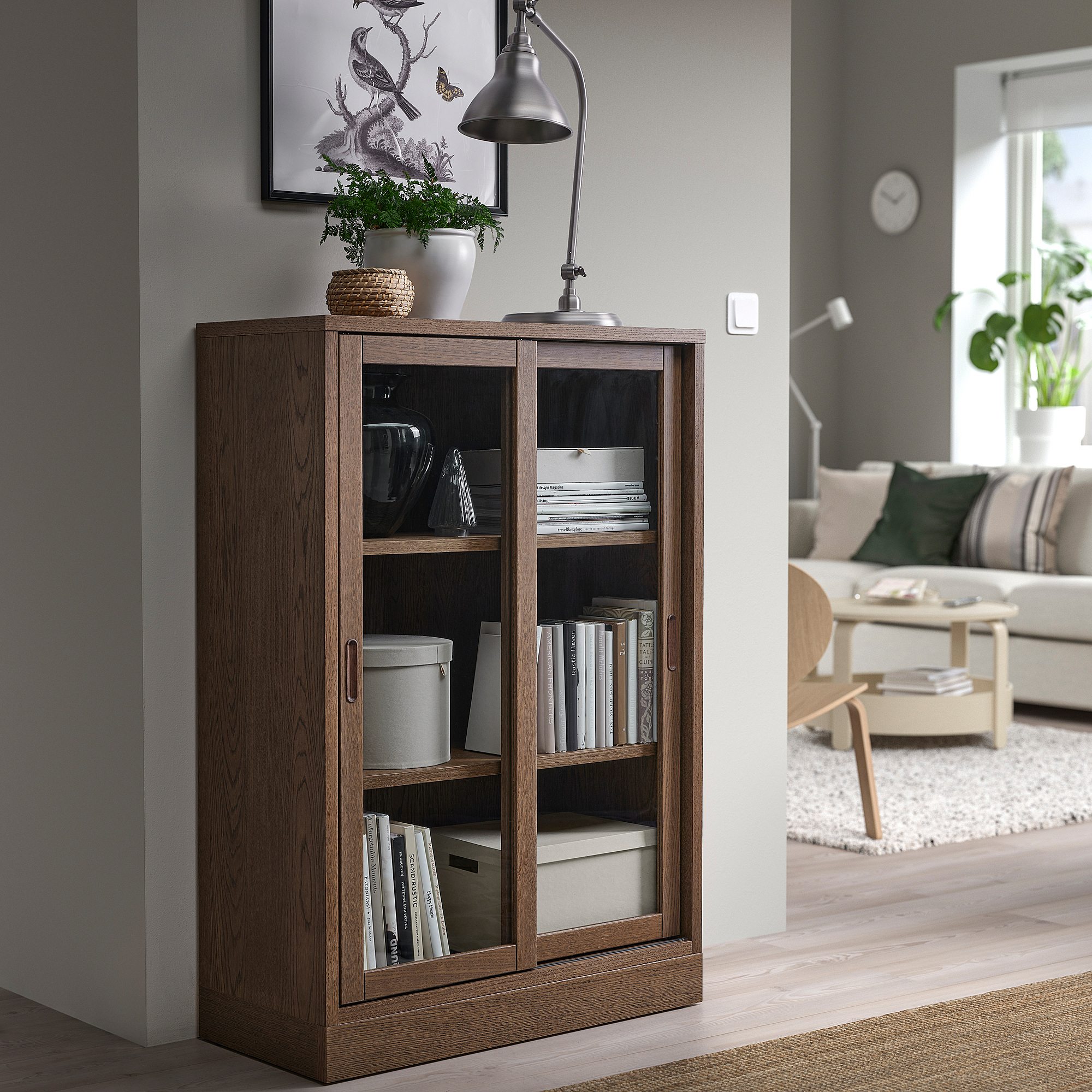 TONSTAD cabinet with sliding glass doors