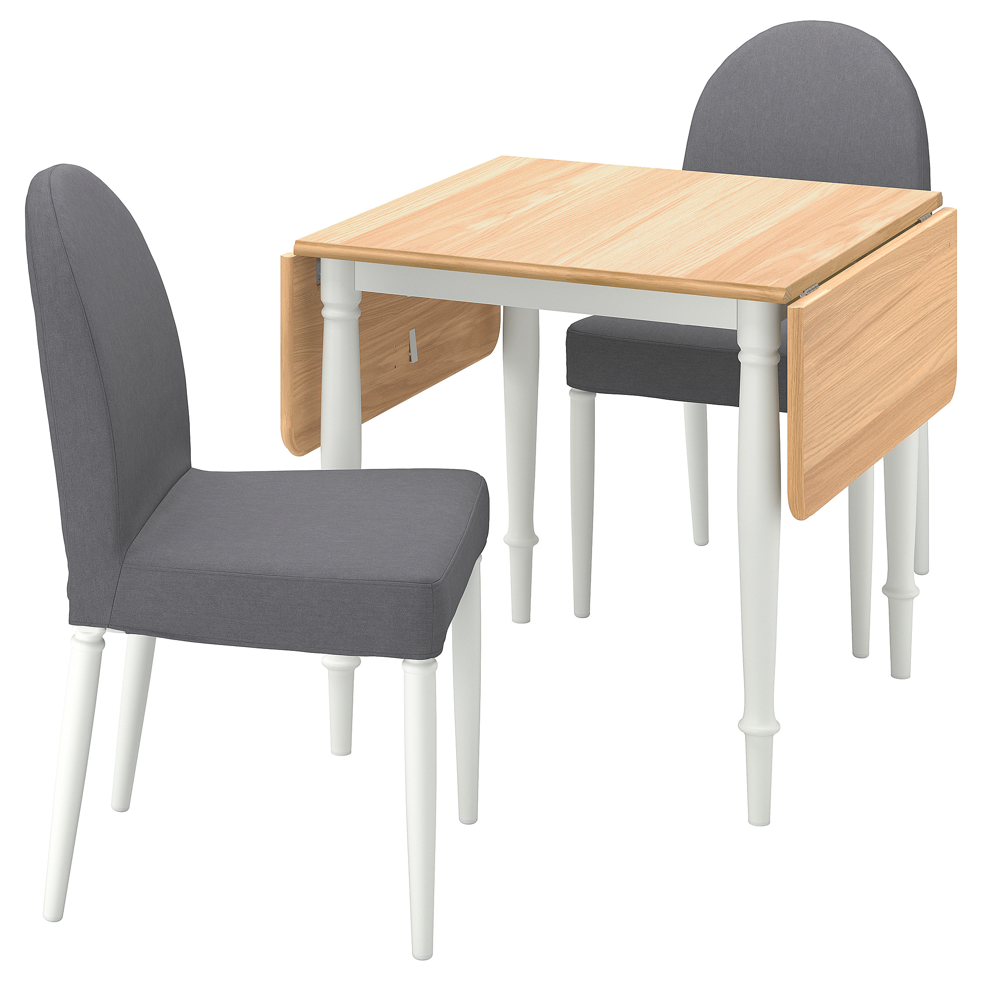 DANDERYD/DANDERYD - 一桌二椅, 實木貼皮, 橡木白色/Vissle 灰色| IKEA 