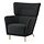 OSKARSHAMN - wing chair, Gunnared black-grey | IKEA Taiwan Online - PE872953_S1