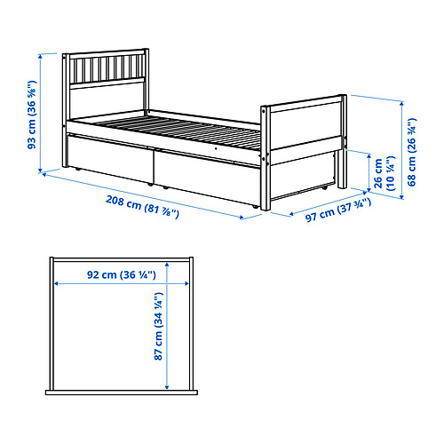 SMYGA bed frame with storage