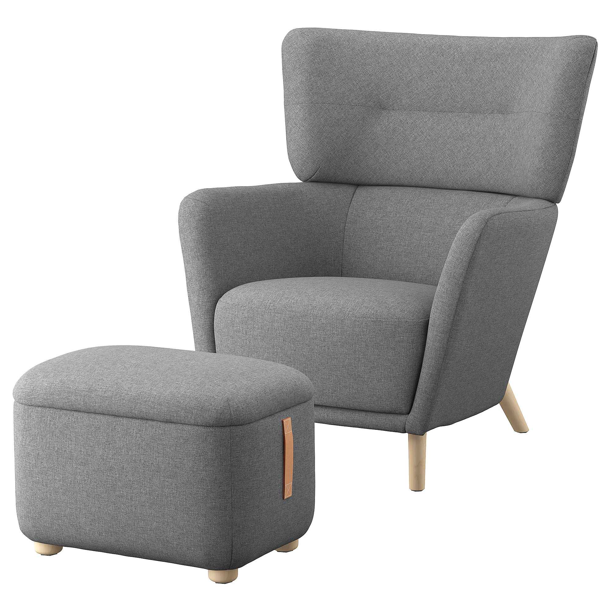 OSKARSHAMN wing chair with footstool