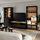 HEMNES - TV storage combination, black-brown/light brown clear glass ...