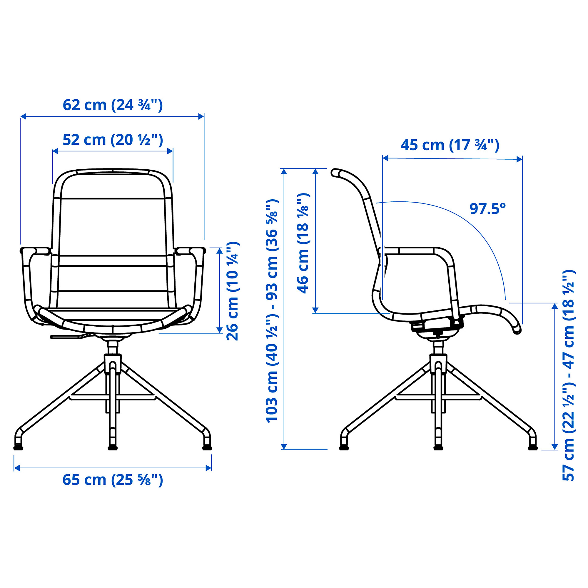 STIGBYGEL swivel chair with armrests