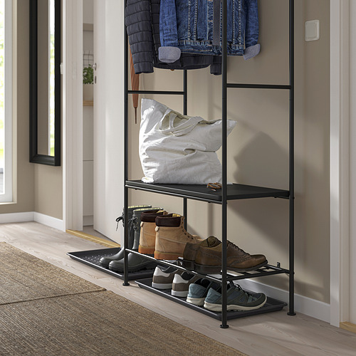 GRÅFJÄLLET clothes rack with shoe storage