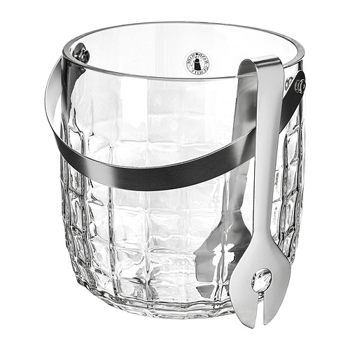 FRÖJDA ice bucket with tongs