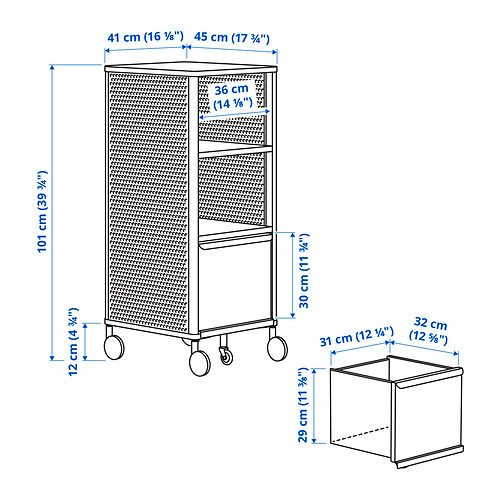 BEKANT storage unit on castors