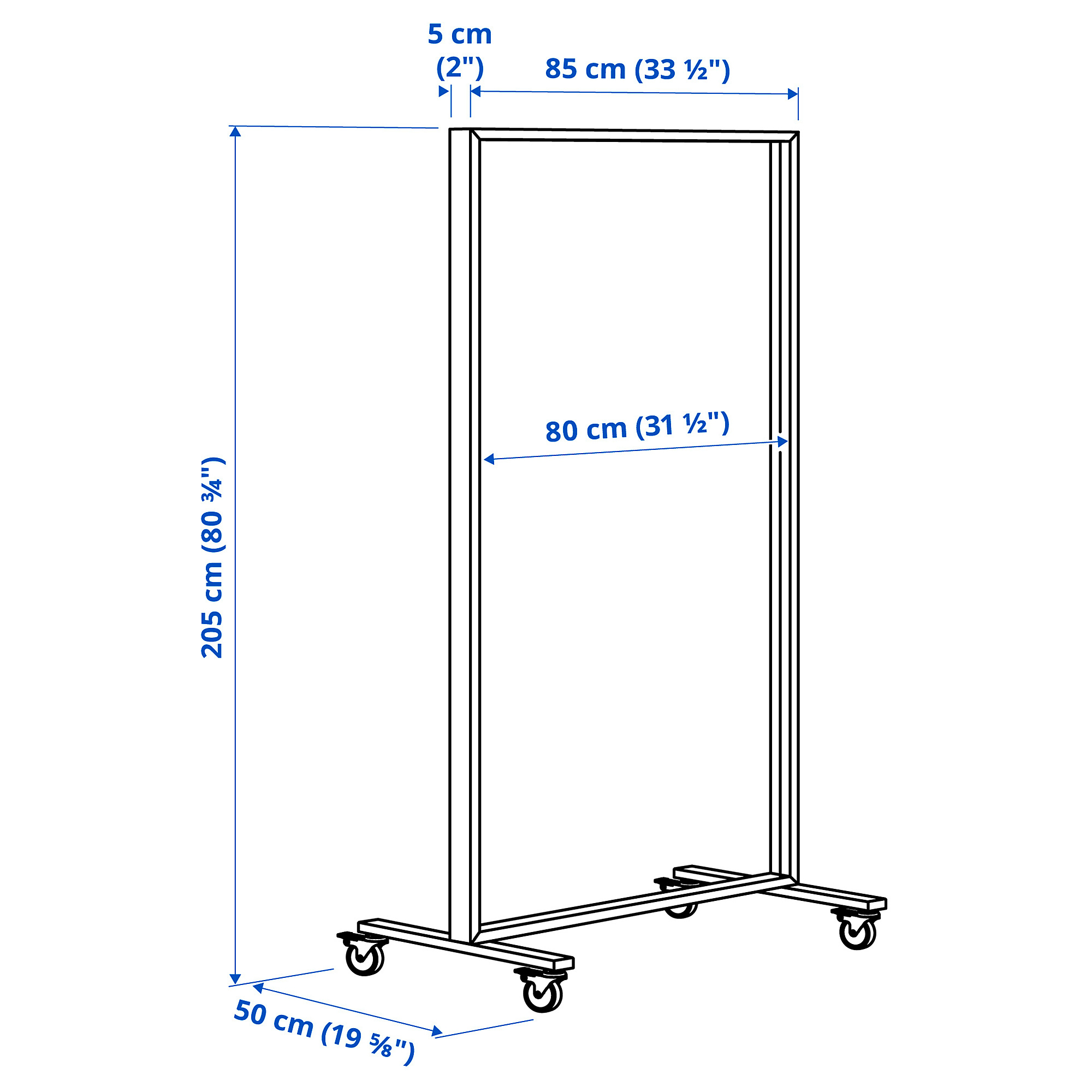 MITTZON frame with castors