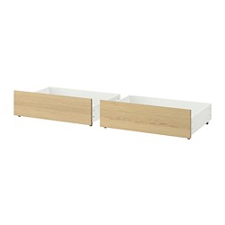 Malm 高床框用床底收納盒 實木貼皮 染白橡木 Ikea 線上購物