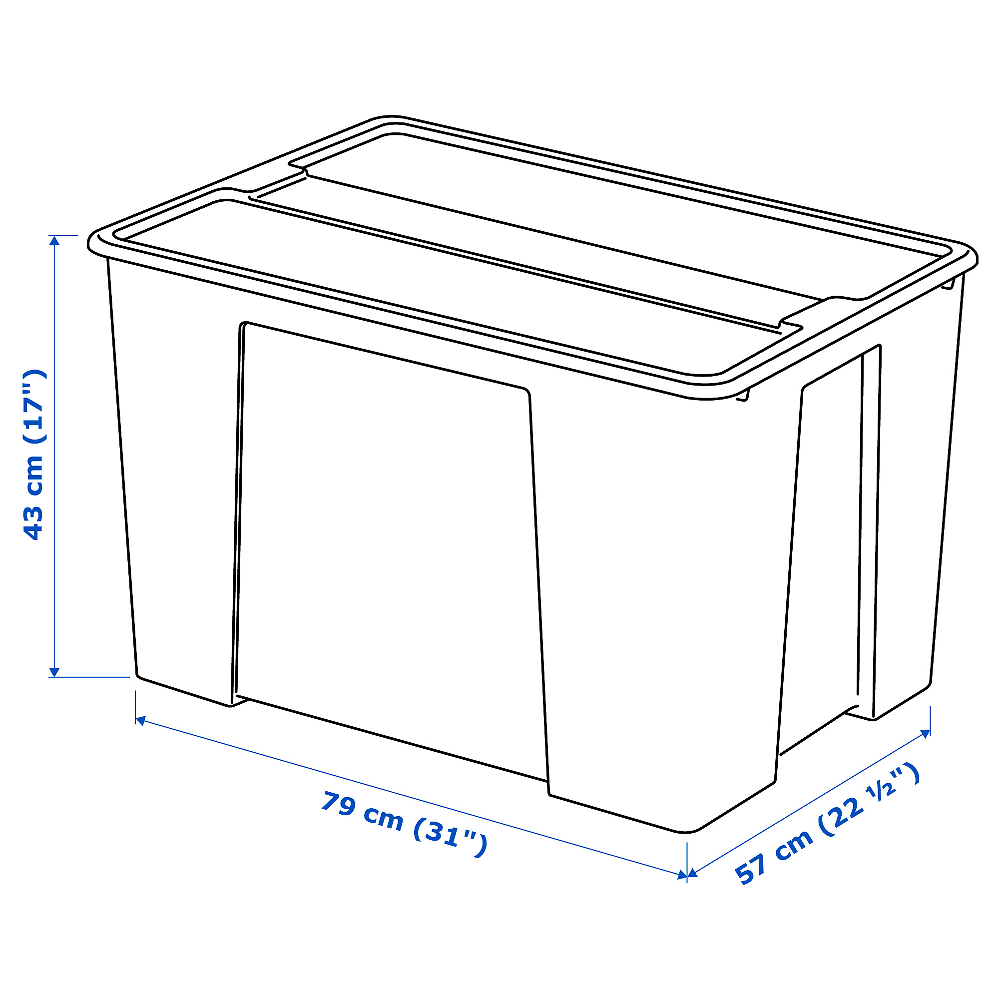 Samla 附蓋收納盒79x57x43公分 130公升 透明 Ikea 線上購物 Ikea 線上購物 選購家具 燈飾 家飾品等