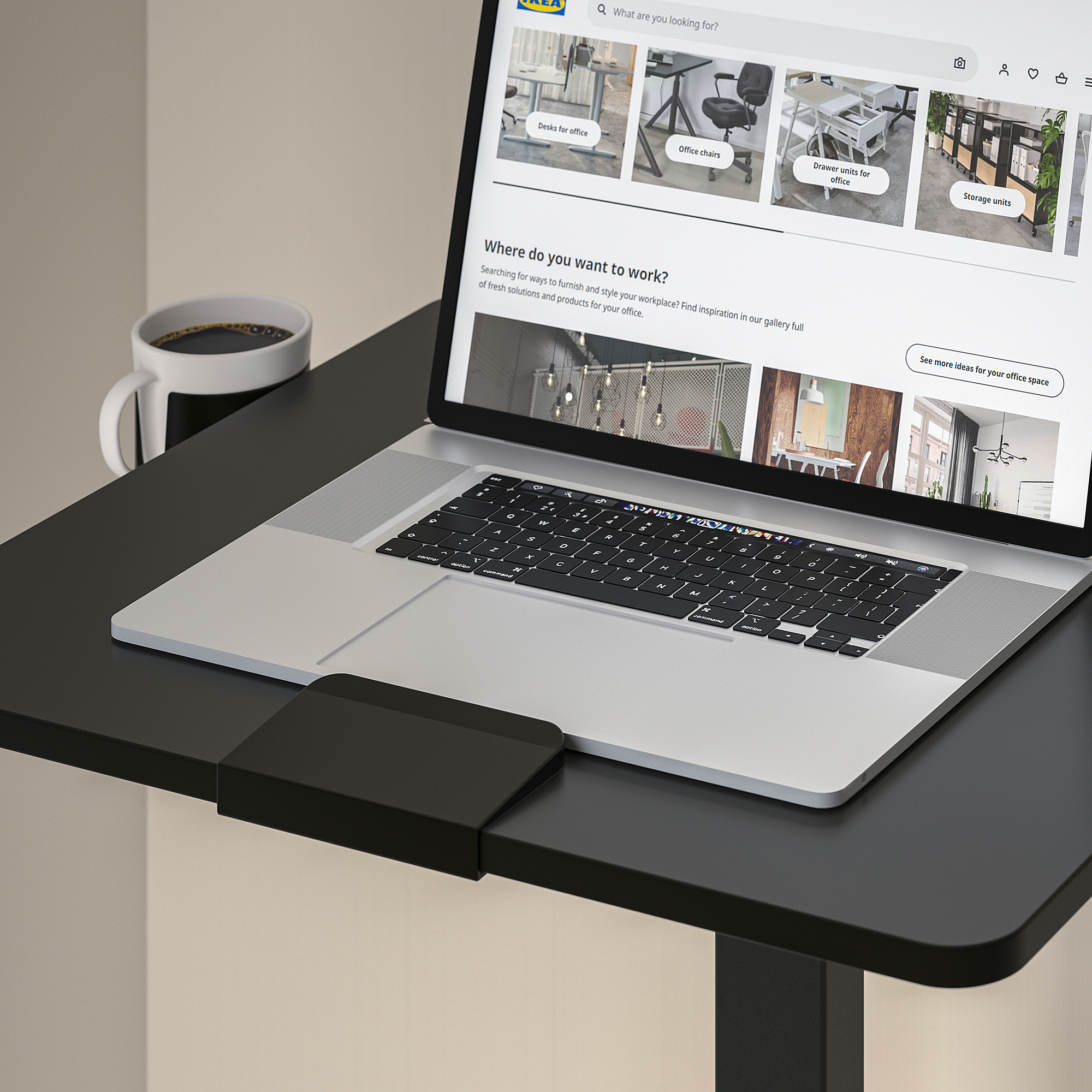 MITTZON laptop table with castors