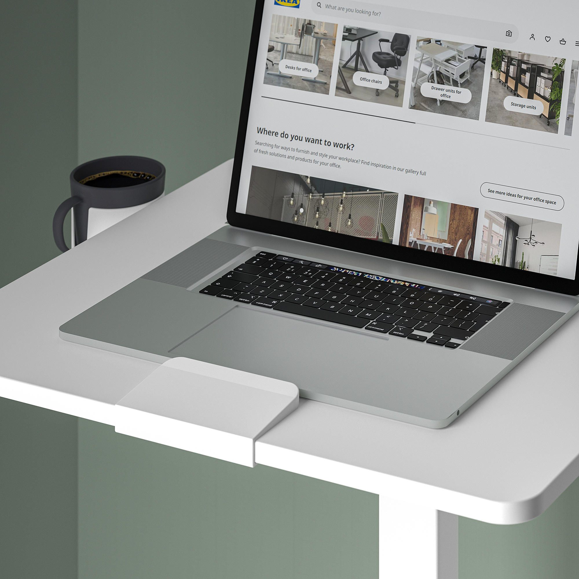 MITTZON laptop table with castors