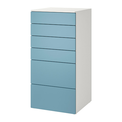 SMÅSTAD/PLATSA chest of 6 drawers