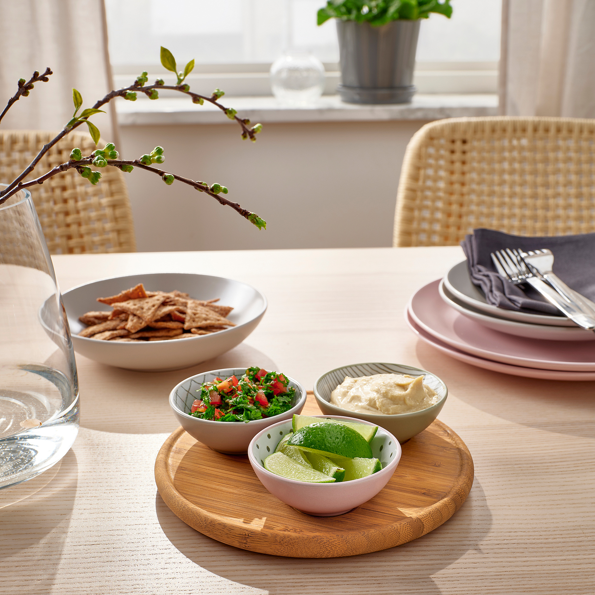 TRÅDTICKA tray with 3 bowls