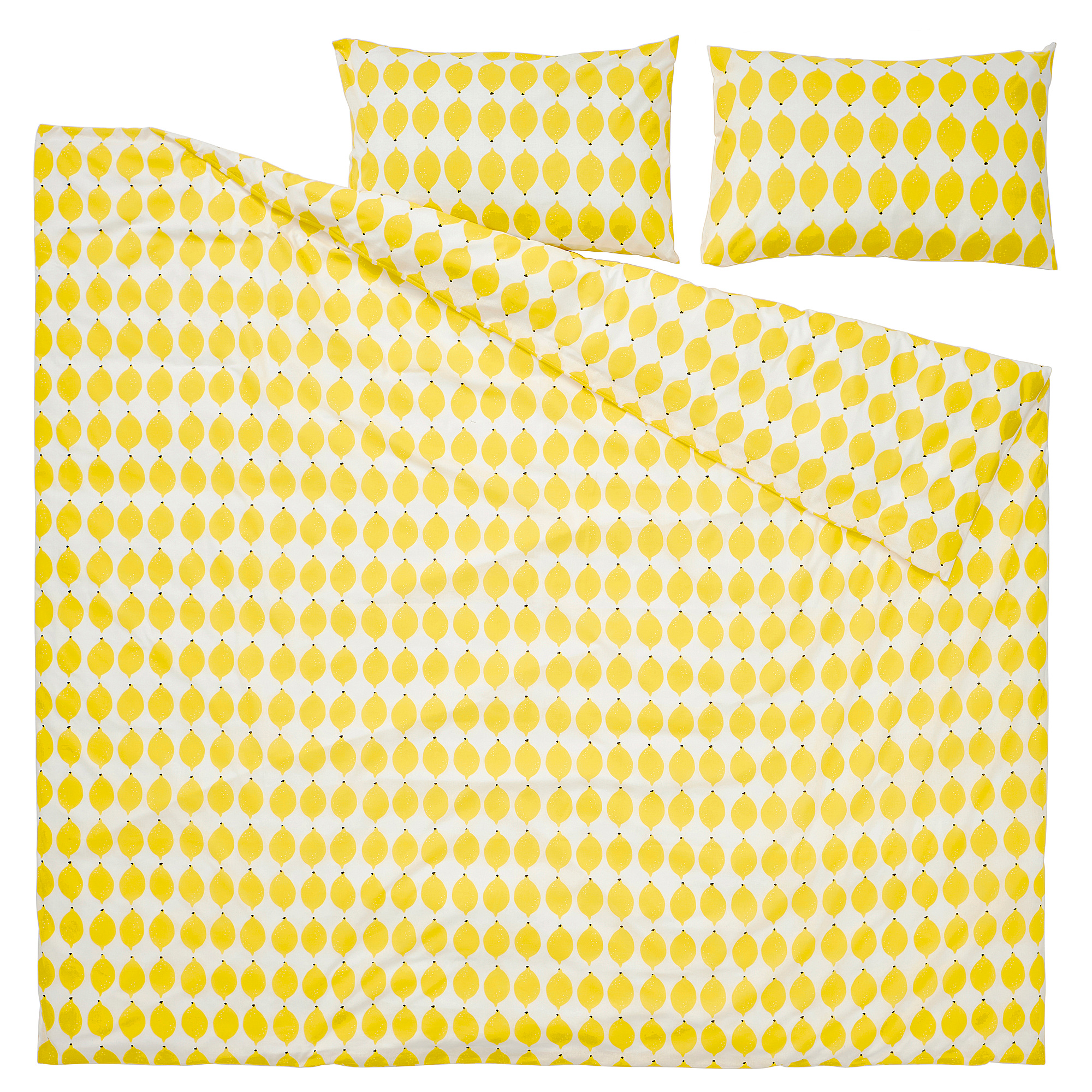 NORSKNOPPA duvet cover and 2 pillowcases