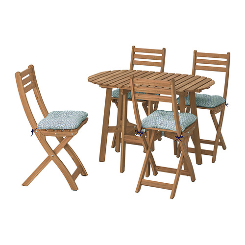 ASKHOLMEN gateleg table+4 chairs, outdoor