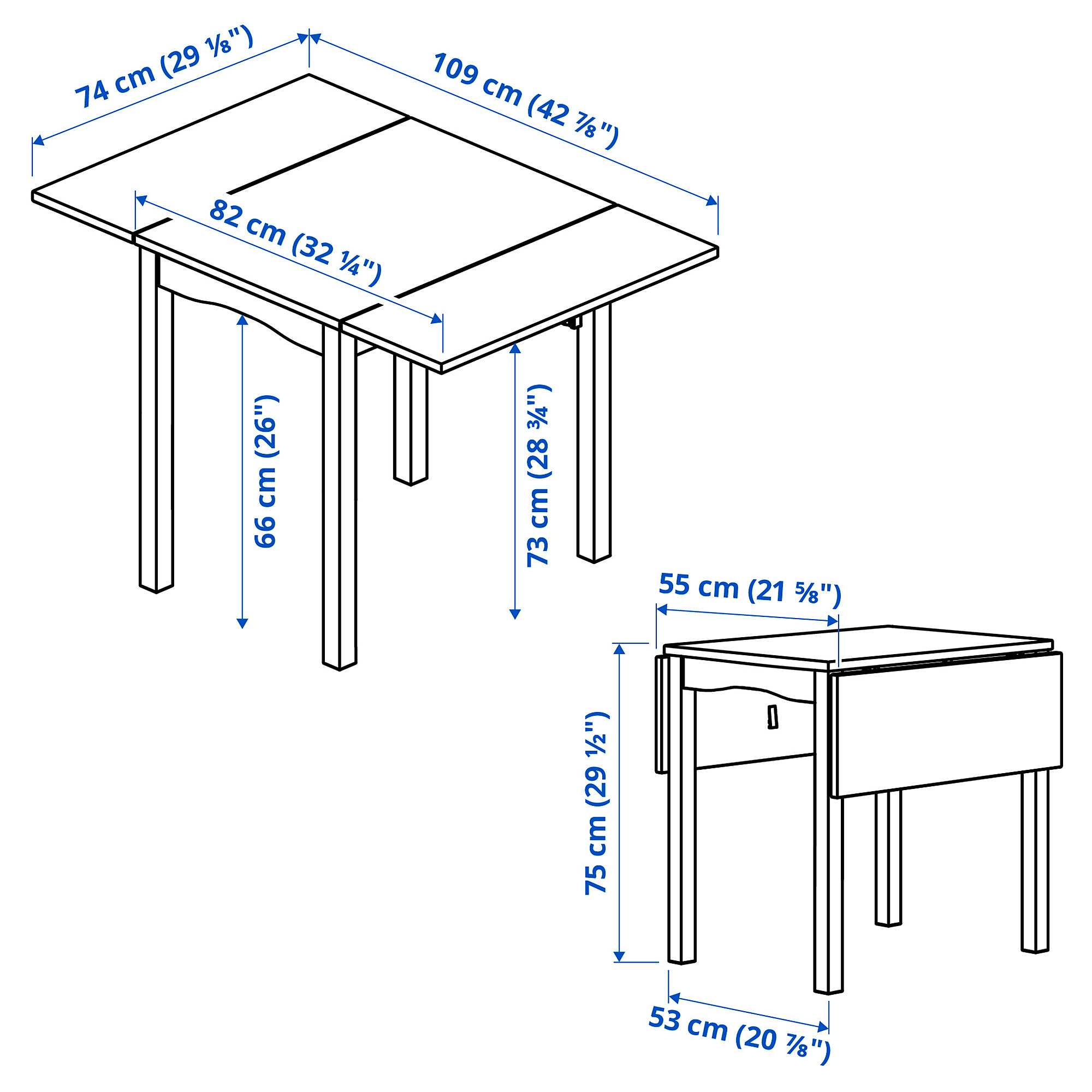 HAUGA drop-leaf table