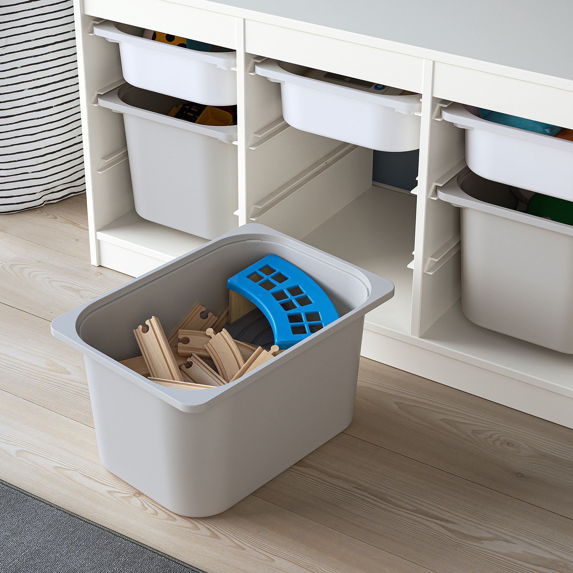 TROFAST - 收納組合附收納盒, 白色/灰色, 99x44x56 公分 | IKEA 線上購物