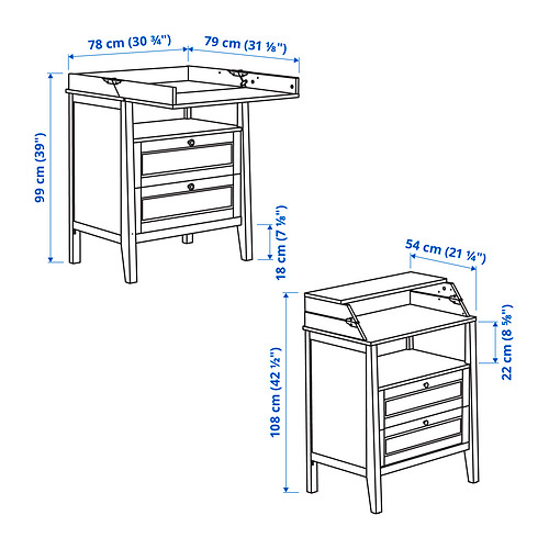 SUNDVIK changing table/chest of drawers