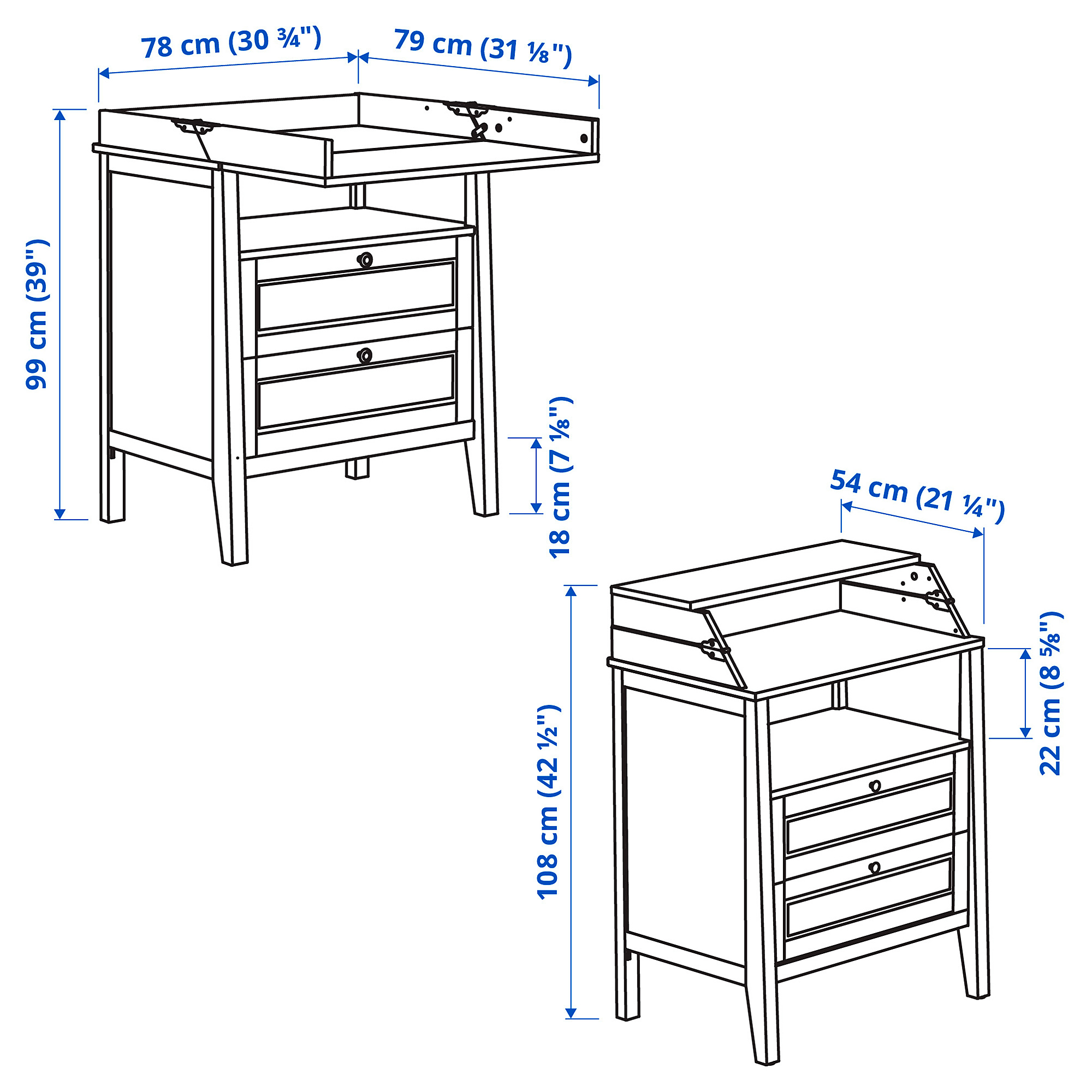 SUNDVIK changing table/chest of drawers