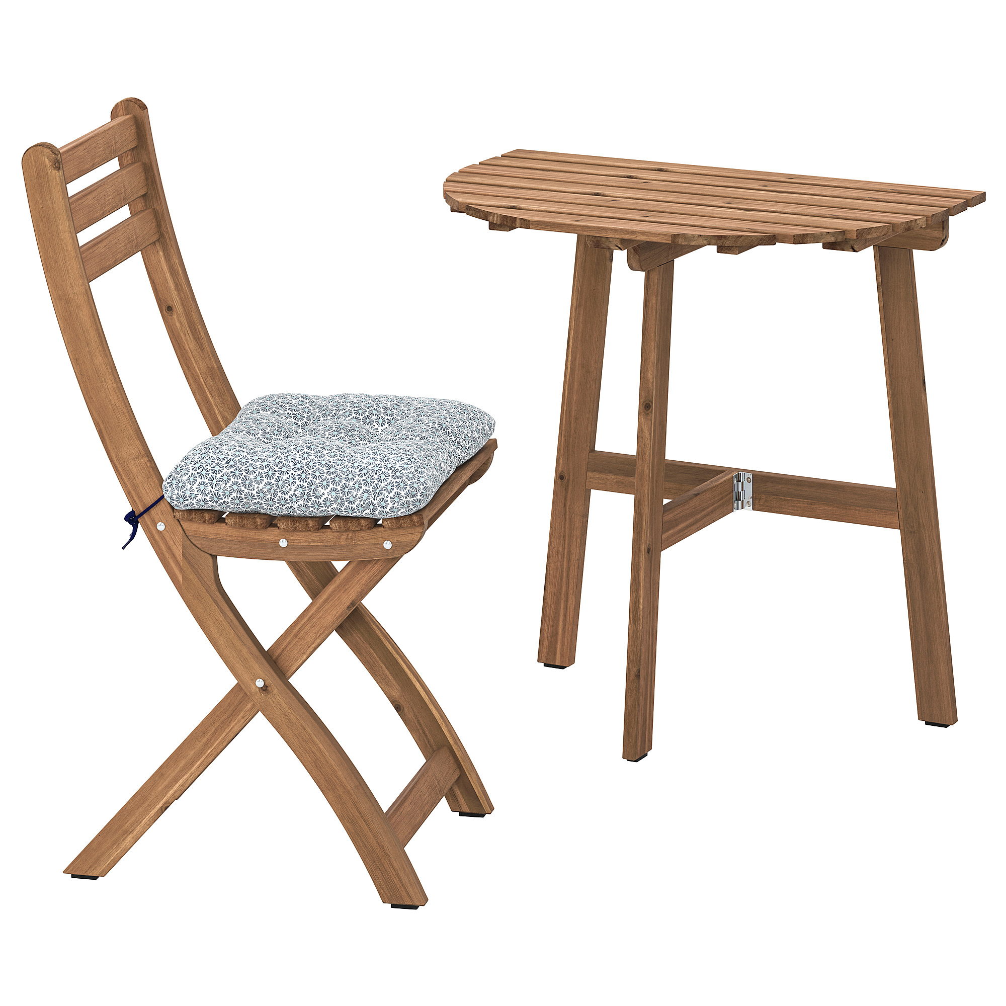 ASKHOLMEN table for wall+1 fold chr, outdoor