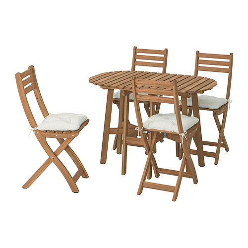 ASKHOLMEN gateleg table+4 chairs, outdoor