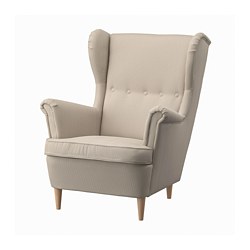 Ikea leather wingback online chair