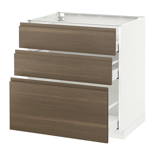 METOD base cabinet with 3 drawers