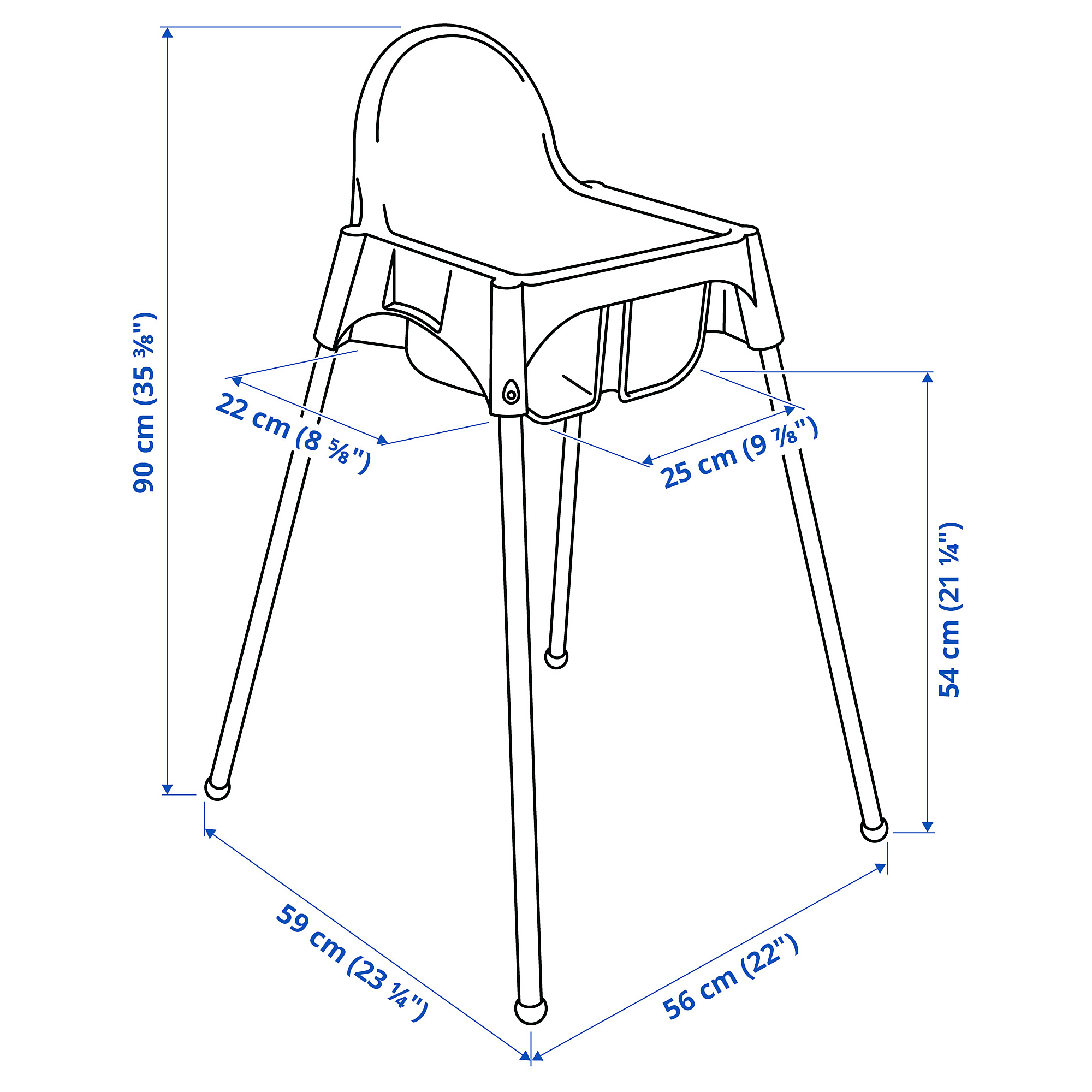 ANTILOP highchair with safety belt