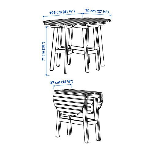 ASKHOLMEN gateleg table, outdoor