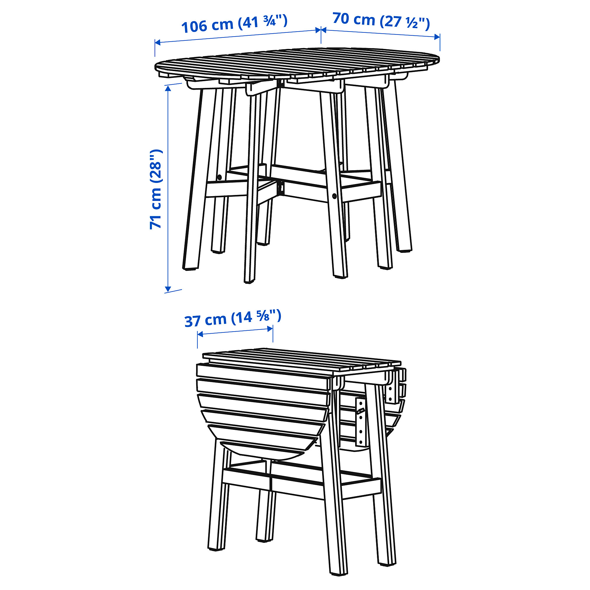 ASKHOLMEN gateleg table, outdoor