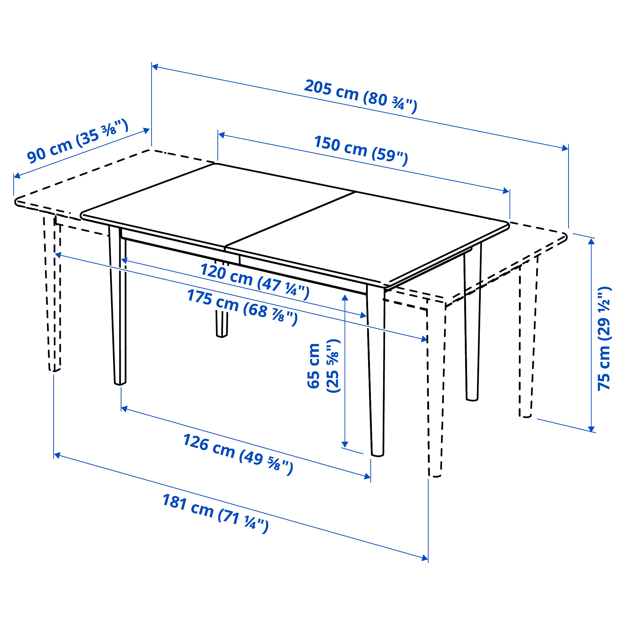 SKANSNÄS extendable table