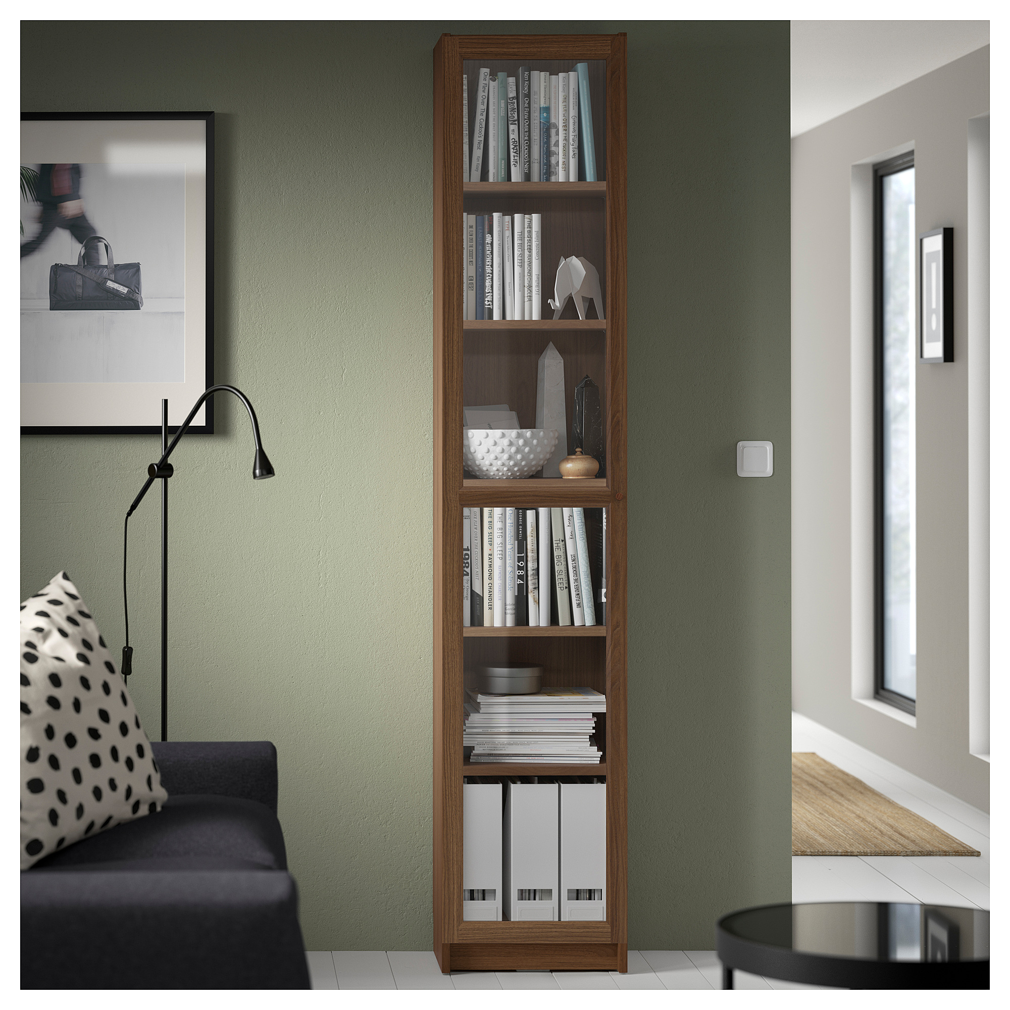 BILLY/OXBERG bookcase with glass door