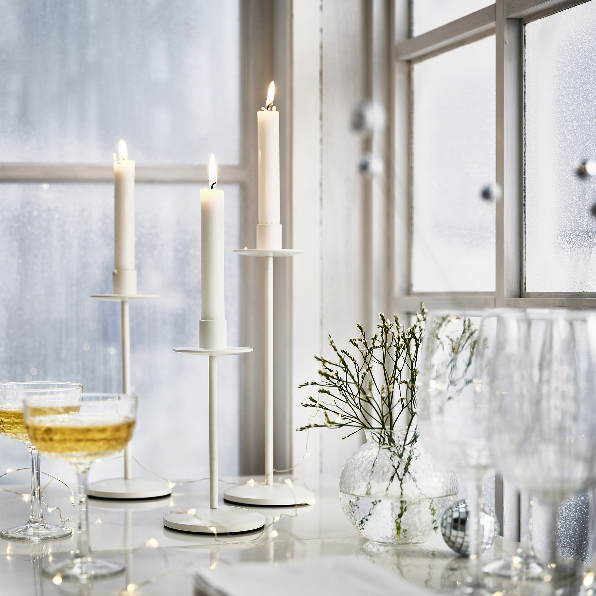 FRÖJDA candlestick, set of 3