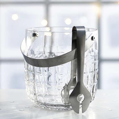 FRÖJDA ice bucket with tongs