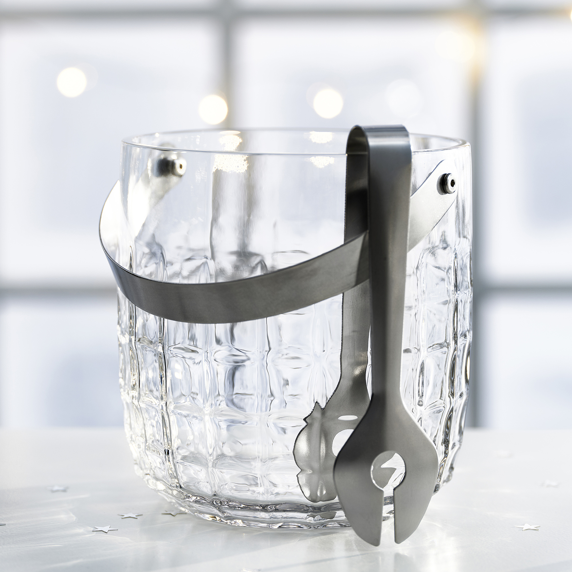 FRÖJDA ice bucket with tongs