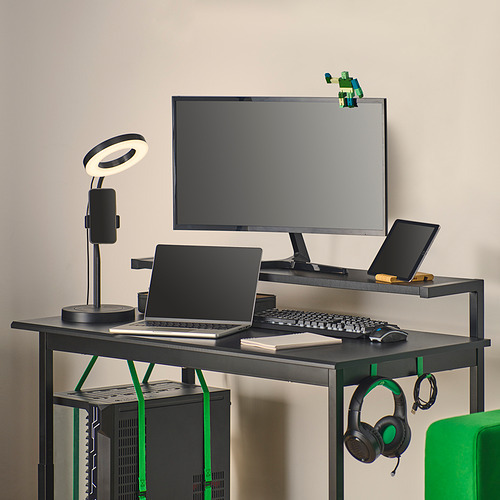 UTVISNING gaming desk with shelf