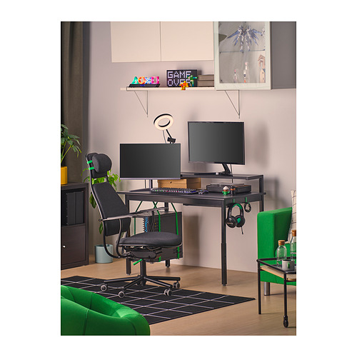 UTVISNING gaming desk with shelf