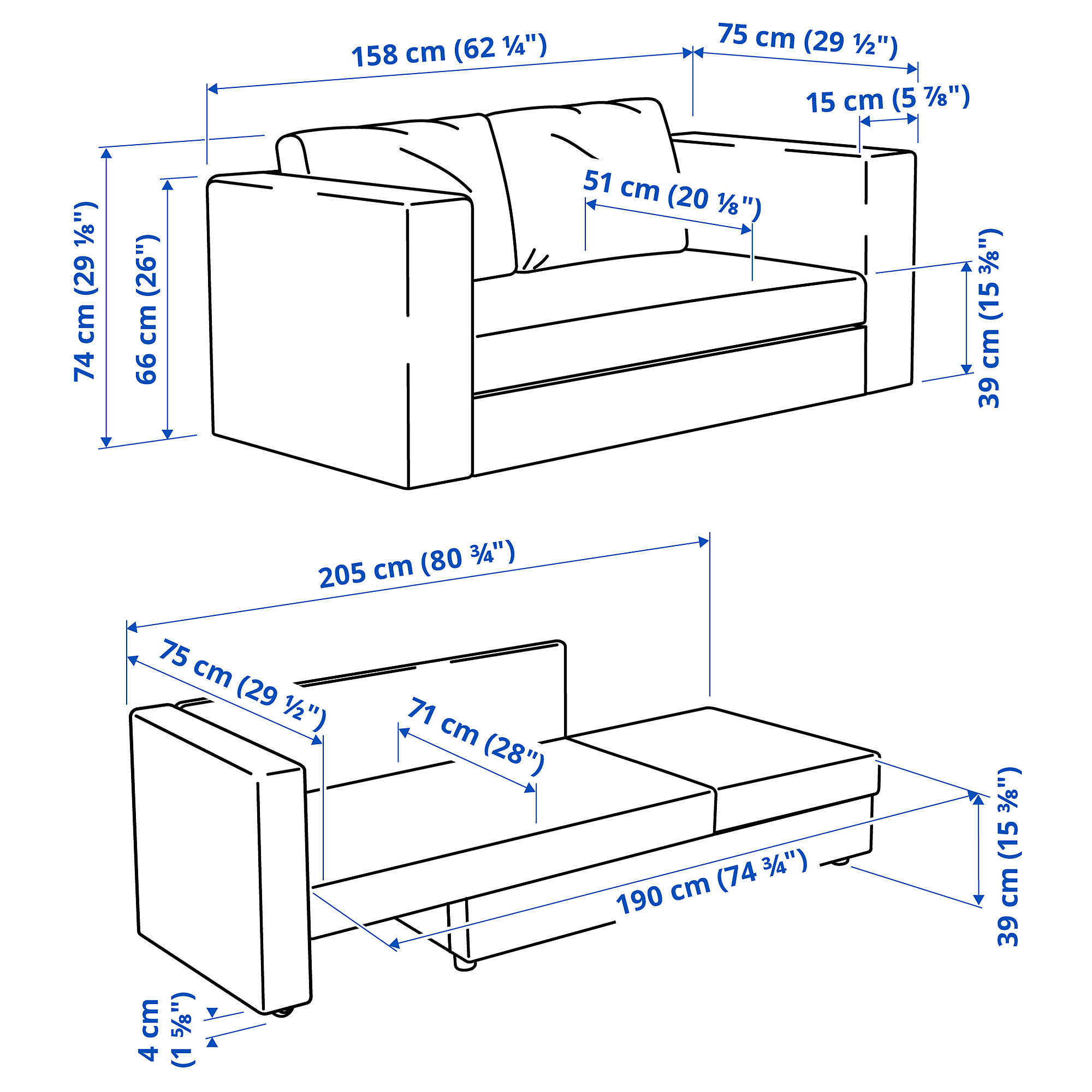 SKÖNABÄCK 2-seat sofa-bed