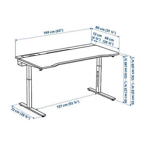 UTMANING gaming desk sit/stand