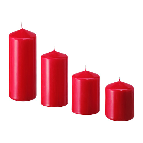 FENOMEN unscented pillar candle, set of 4