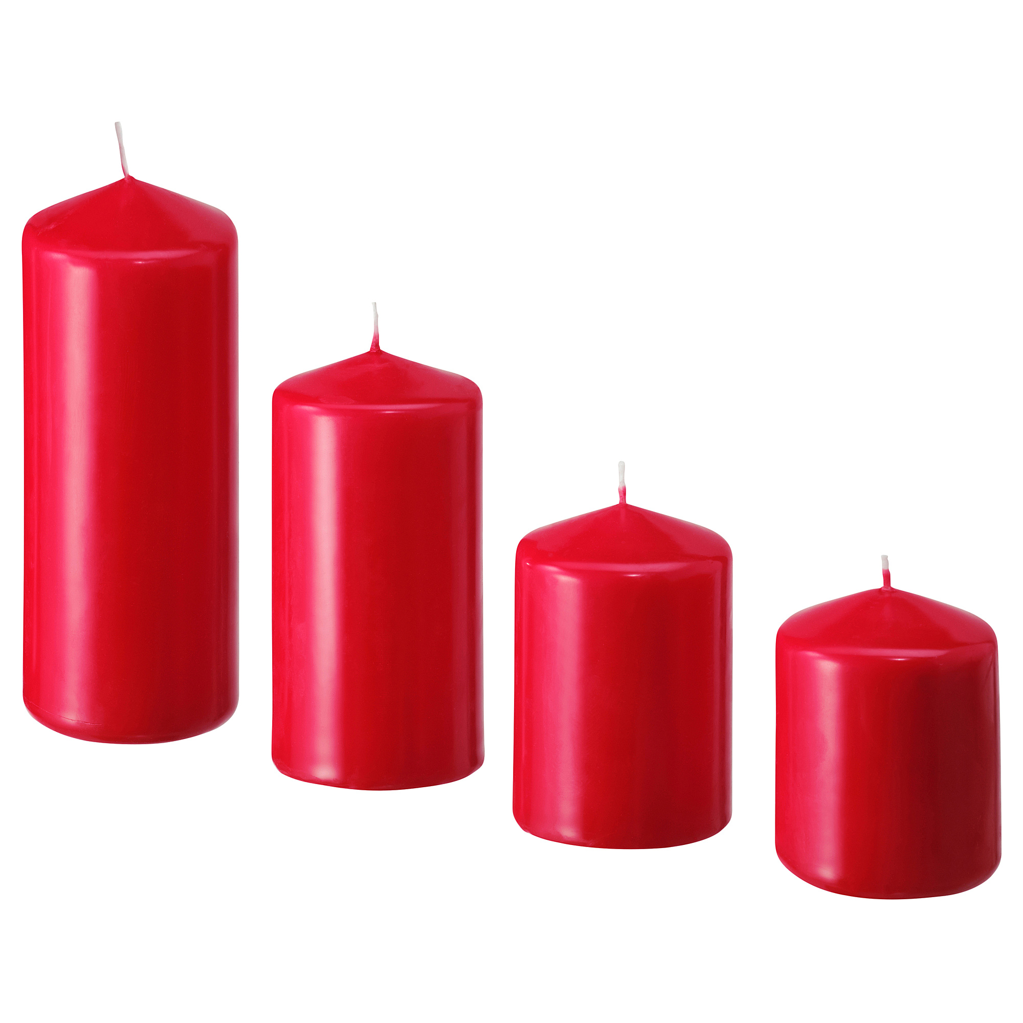 FENOMEN unscented pillar candle, set of 4