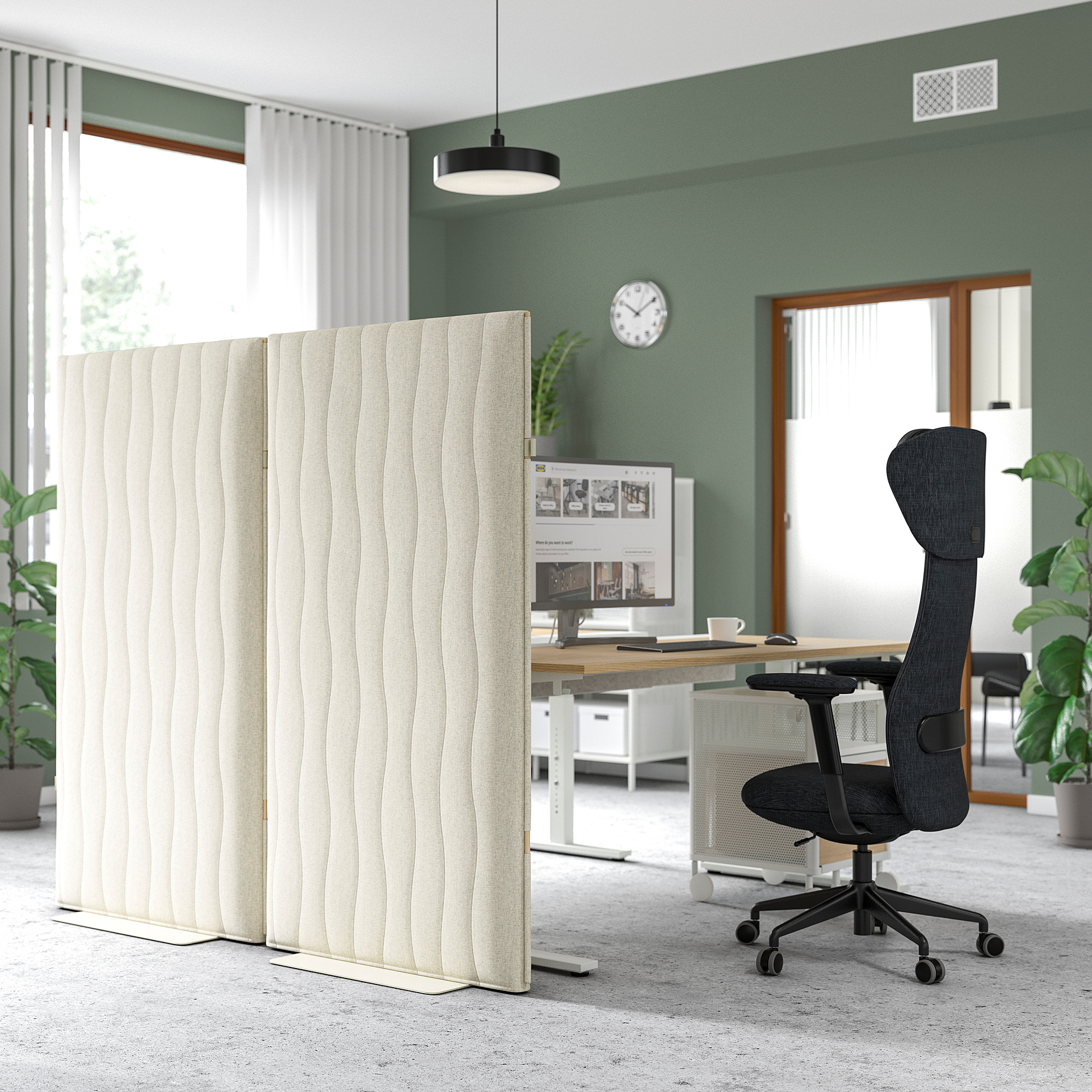 MITTZON acoustic screen, floor standing