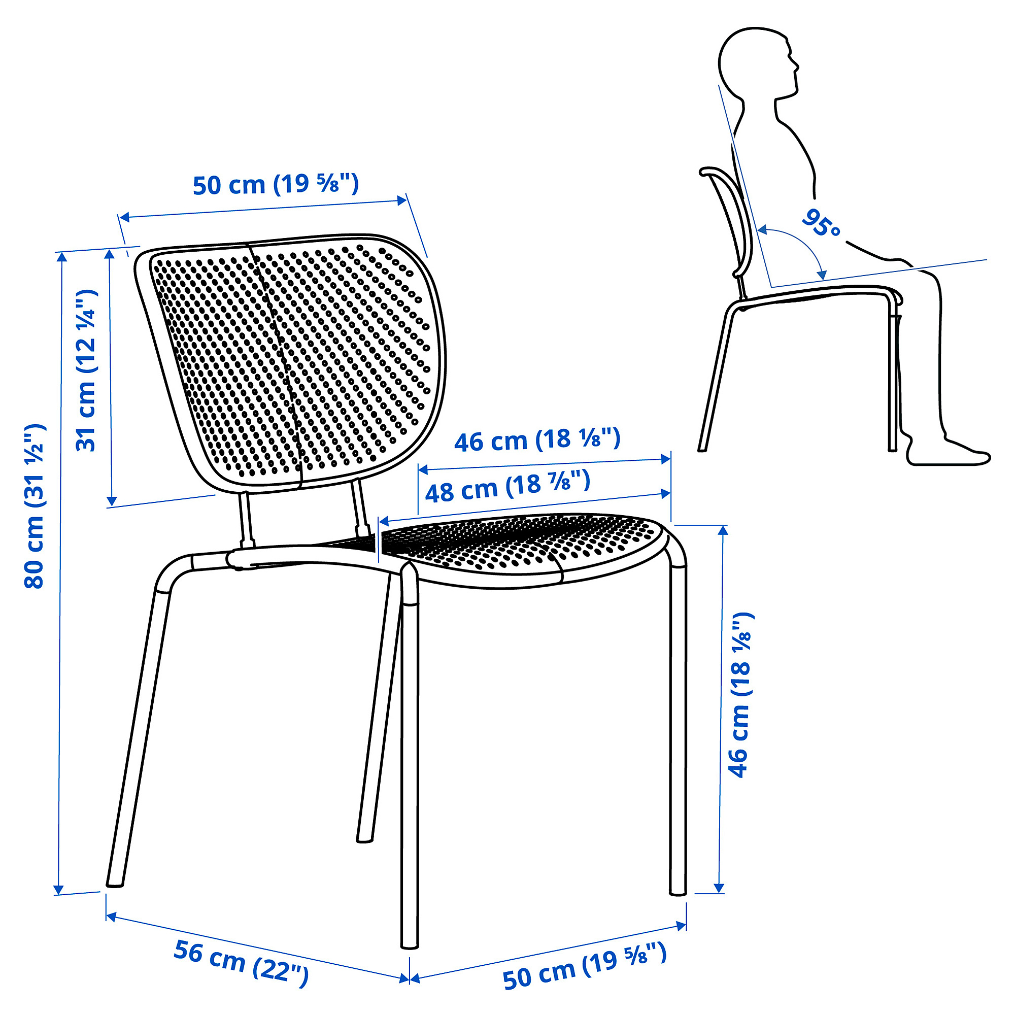 DUVSKÄR chair, in/outdoor