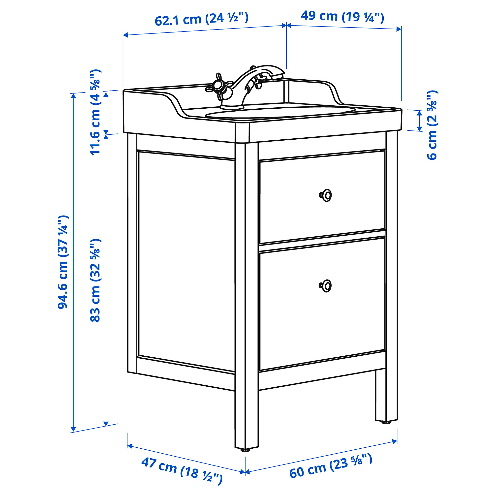 HEMNES/RUTSJÖN wash-stnd w drawers/wash-basin/tap