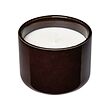 KOPPARLÖNN Scented candle in ceramic jar, almond & cherry/brown-red, 25 hr  - IKEA