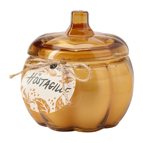 HÖSTAGILLE scented candle in glass, 2 wicks